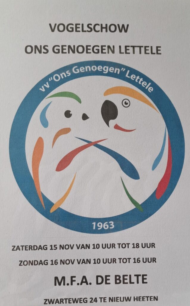Vogelshow ons genoegen Lettele